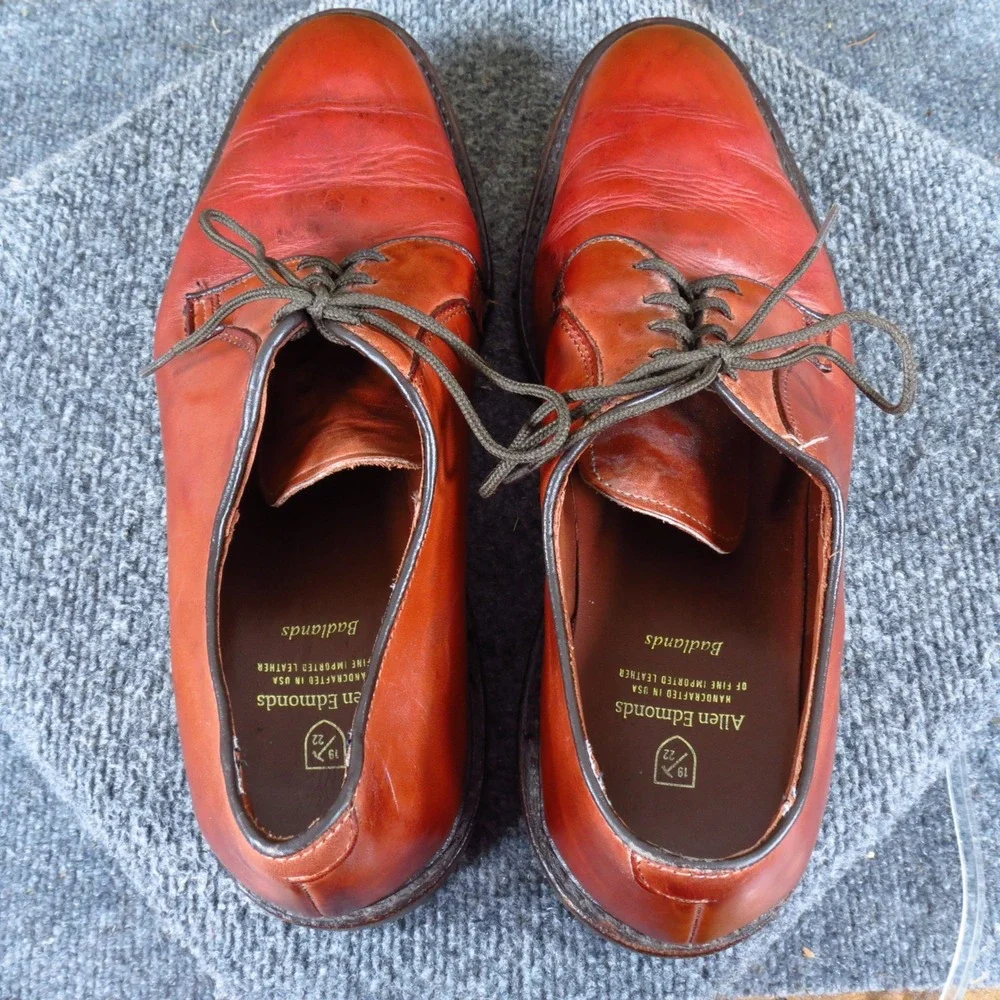 Allen Edmonds Badlands Mens‎ Derby Shoes Size 11 D Casual Comfort Brown Leather